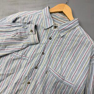 Vintage Levi’s Silver Label Button Down Striped Cotton Collared Shirt Large